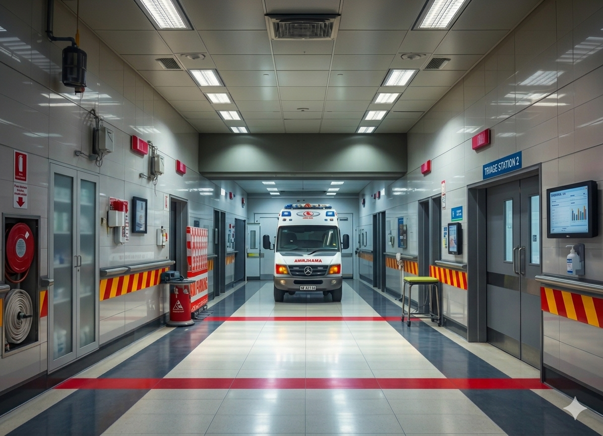 Get instant access to emergency services and nearby hospital locations.